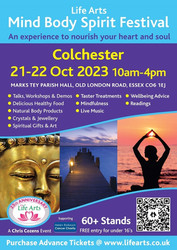 Colchester Mind Body Spirit Festival 21st to 22nd October 2023