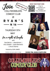 Comedy @ Ryan's Bar N16 Stoke Newington : Sara Barron , Abandoman , Amy Gledhill , Sarah Bennetto