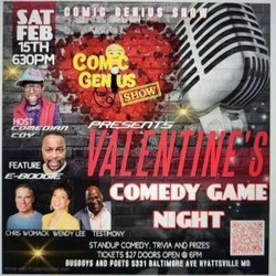 Comic Genius Show: Valentine's Comedy Game Night. Sat. Feb. 15, 2025