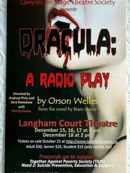 Dracula: A Radio Play, December 15-18, 2022 at Langham Court Theatre