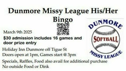 Dunmore Missy League His and Her Bingo