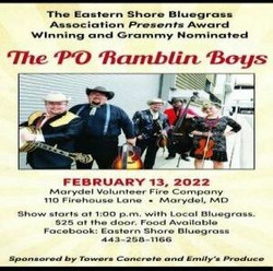 Eastern Shore Bluegrass Association Presents Po Ramblin Boys