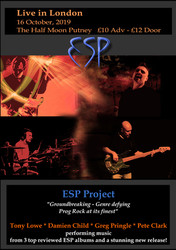 Esp: Live Prog Rock at The Half Moon Putney London Wednesday 16th October