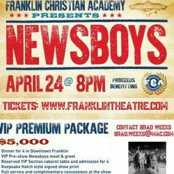 Franklin Christian Academy Presents Christian rock band Newsboys
