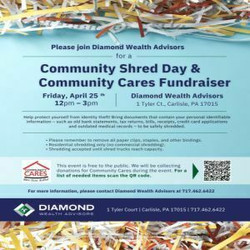 Free Community Shred Day at Diamond Wealth Advisors and Community Cares Fundraiser