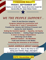 Freedom Rally for We The People. We see destruction of the Usa. It's now time to be heard! Join us!