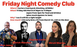 Friday Night Courtyard Comedy . Hinckley, Patrick Monahan , Stephen Carlin and more