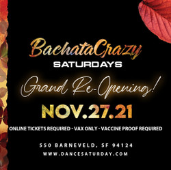 Grand Re-opening of Dance Saturdays, Bachata, Salsa y Mas, Dance Lessons
