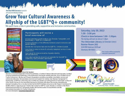 Grow Your Cultural Awareness of the Lgbt*q+ Community July 30, 2022, 1pm -3:30pm