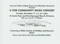Imperial Valley College Chorus and Chamber Orchestra in Free Community Music Concert