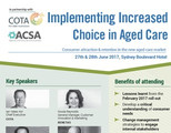 Implementing Increased Choice in Aged Care Sydney June 2017