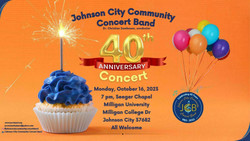 Johnson City Concert Band, 40th Anniversary Concert, Seeger Chapel, Milligan Uni, Oct. 16, 7pm