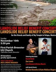 Landslide Relief Benefit Concert. Nov10 5:30 pm 1969 MainSt.Brewster