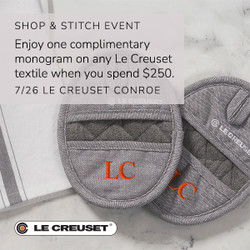 Le Creuset Conroe Stitch and Shop