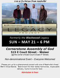 Live Concert in Weiser with Popular Nashville-based Men's Vocal Band, New Legacy Project