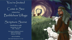 Live Nativity! Come and See our interactive Bethlehem Village and Scripture Scene meditative walk!