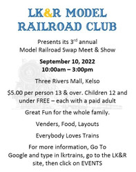 Lkandr Model Railroad Club 3rd Annual Swap Meet and Show