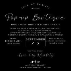 Love My Reality Pop-Up Boutique Perkins Rowe Labor Day Weekend