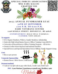 Luau that Supports the Special Forces Association Hawaii and the Maui Relief Efforts