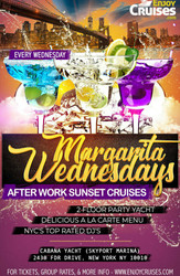 Margarita Wednesdays After Work Sunset Cruises Nyc aboard the Cabana Yacht - Summer Wednesdays 2022