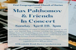 Join Max Pakhomov and Friends for a special performance of works by Schubert, Dvorak, and Rachmanino