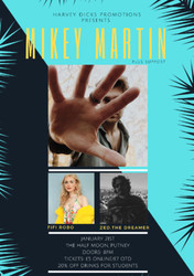 Mikey Martin: LIve Indie Pop at Half Moon Putney London Tuesday 21 January