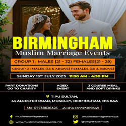 Muslim Marriage Events Birmingham - 2 Age Groups