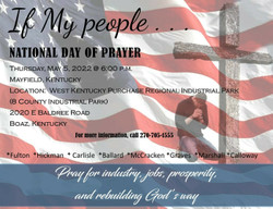 National Day of Prayer (8 Counties), Thursday, May 5th at 6:00 p.m.