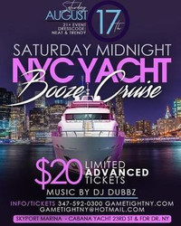 New York City Saturday Midnight Yacht Party Booze Cruise at Skyport Marina