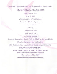 Noah's Legacy Presents Mothers Day Paint and Sip 2022