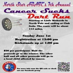 North Star Abate (Alaskan Bikers for Awareness Training and Education) 7th Annual Cancer Sucks Dart