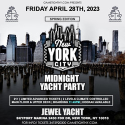 Nyc Friday Spring Midnight Yacht Party Cruise Skyport Marina Jewel 2023