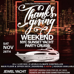 Nyc Friendsgiving Weekend Sunset Yacht Party Cruise at the Jewel Yacht 2022