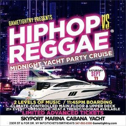 Nyc Hip Hop vs Reggae® Saturday Midnight Cruise Skyport Marina Cabana
