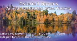 Osteria I Nonni's Annual Fall Italian Wine Tasting