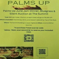 Palms Up June Jam Dinner, Bluegrass, and Silent Auction