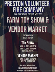 Preston Volunteer Fire Company Farm Toy Show and Vendor Market