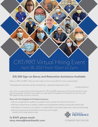 Respiratory Therapist (crt/rrt) Virtual Hiring Event on 4/28 | The Hospitals of Providence