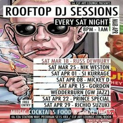 Saturday Night Rooftop Dj Session with Russ Dewbury, Free Entry