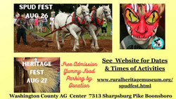 Spud Fest/heritage Fest & Craft Show August 26-27 Washington County Ag Education Center