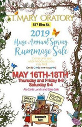 St. Mary Oratory Huge Annual Spring Rummage Sale May 16-18 517 Elm Street