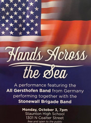 Stonewall Brigade Band In Free Concert With Germany's All Gersthofen Band On Monday, Oct. 3 7:00 P.m