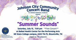 Summer Sounds, July 15, 7pm, Ballad Health Center for the Performing Arts on Ne State College campus