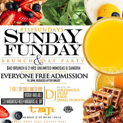 Taj Lounge Nyc Hip Hop vs. Reggae™ Sunday Funday Brunch Party