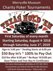 Texas Hold 'Em Poker - 1st Saturday of the Month at Merryville Museum