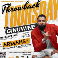 Throwback Thursdays w/legendary singer Ginuwine - Sept 15(Houston Bay Area)