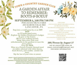 Town and Country Garden Club Hosts "a Garden Affair to Remember: Boots and Boeuf"
