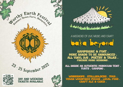 Worthy Earth Music Festival - September 23rd - 25th 2022, Dummer Down Farm, Hampshire