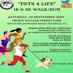 "pets 4 Life" 1 and 5k Walk/Run