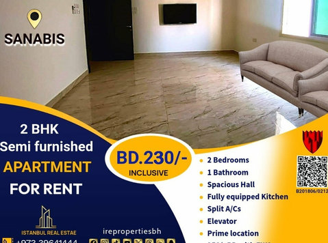 2 Bhk Semi furnished Apartment for Rent in Sanabis Bd.230/ - Apartments